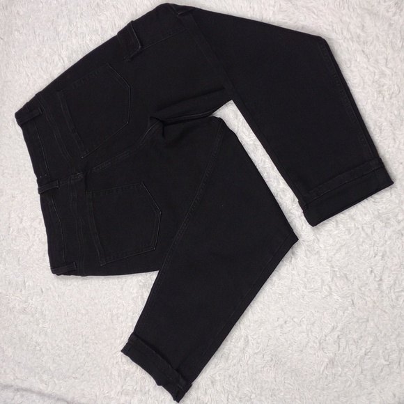 Vervet By Flying Monkey Black High Waist Straight Leg Colored Denim Cargo Jean - Picture 13 of 13